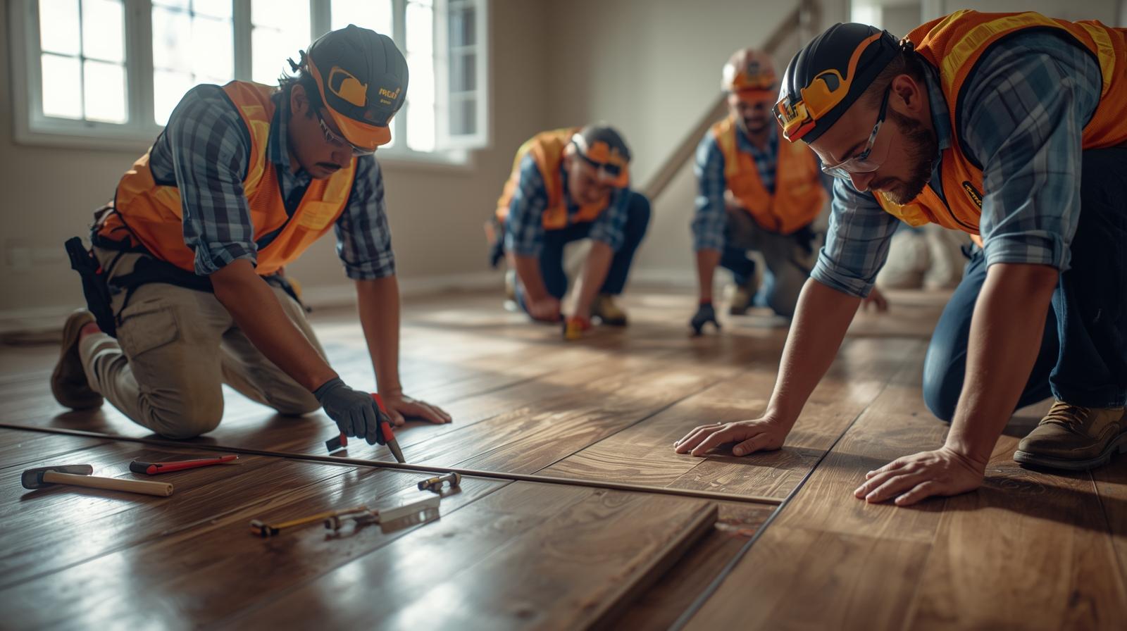 operai che realizzano pavimentazione