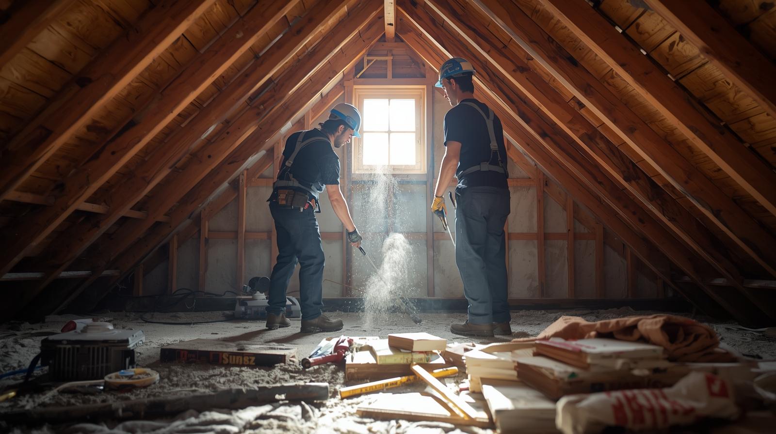 operai che rifanno solaio